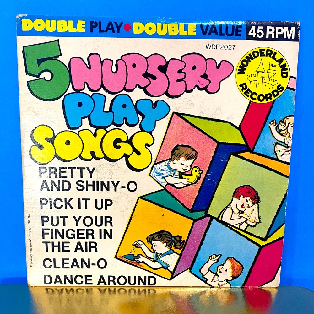 RETRO 1966 WONDERLAND RECORDS 5 NURSERY PLAY SONGS 45 RMP #WDP 2027 VINYL RECORD
